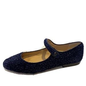 NEW Papanatas blue velvet Mary Jane ballet flats shoes toddler sz 9 US